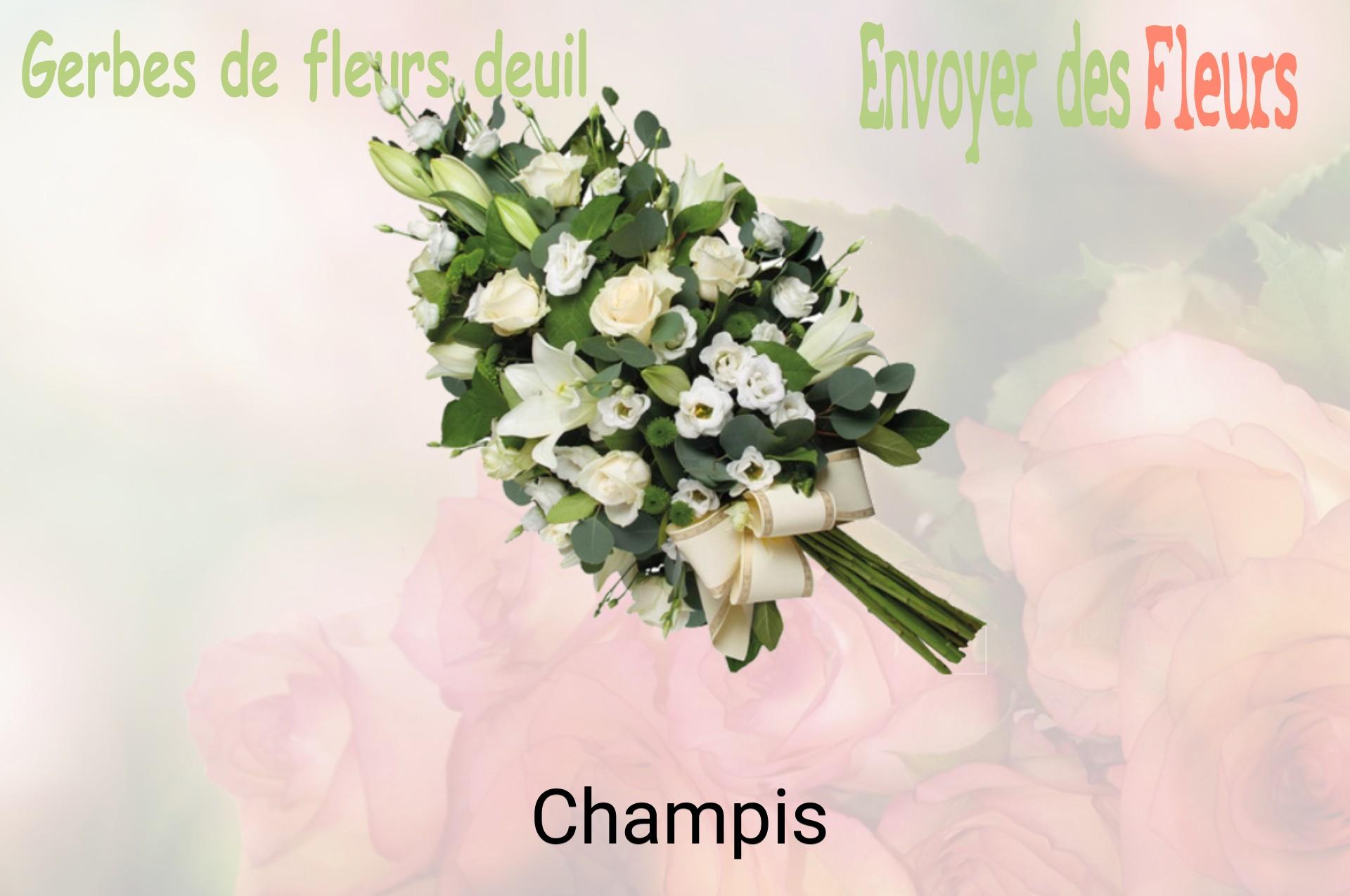 Gerbe de fleurs de deuil livrée à Champis